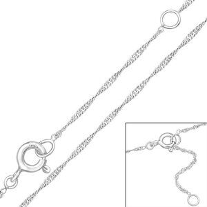 Sterling Silver Singapore Chain Necklace 17 Inches